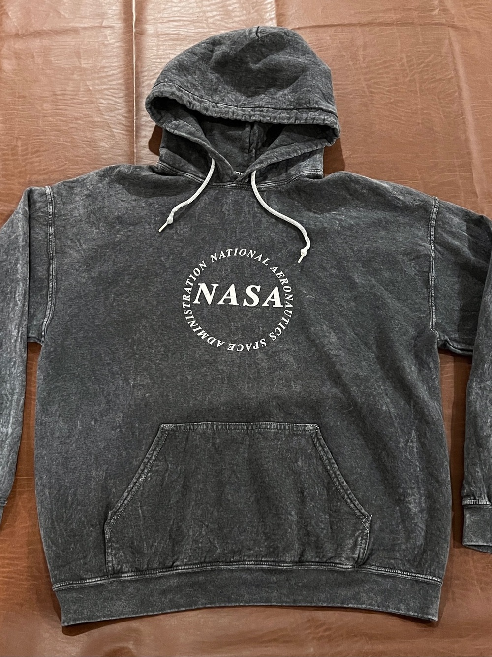 NASA Science Hoodie Sweatshirt - Stonewash Gray - Dual Sided - Large